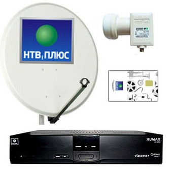 Спутниковый комплект НТВ плюс HD (Ресивер Humax VAHD-3100S, договор НТВ-Плюс) с установкой 